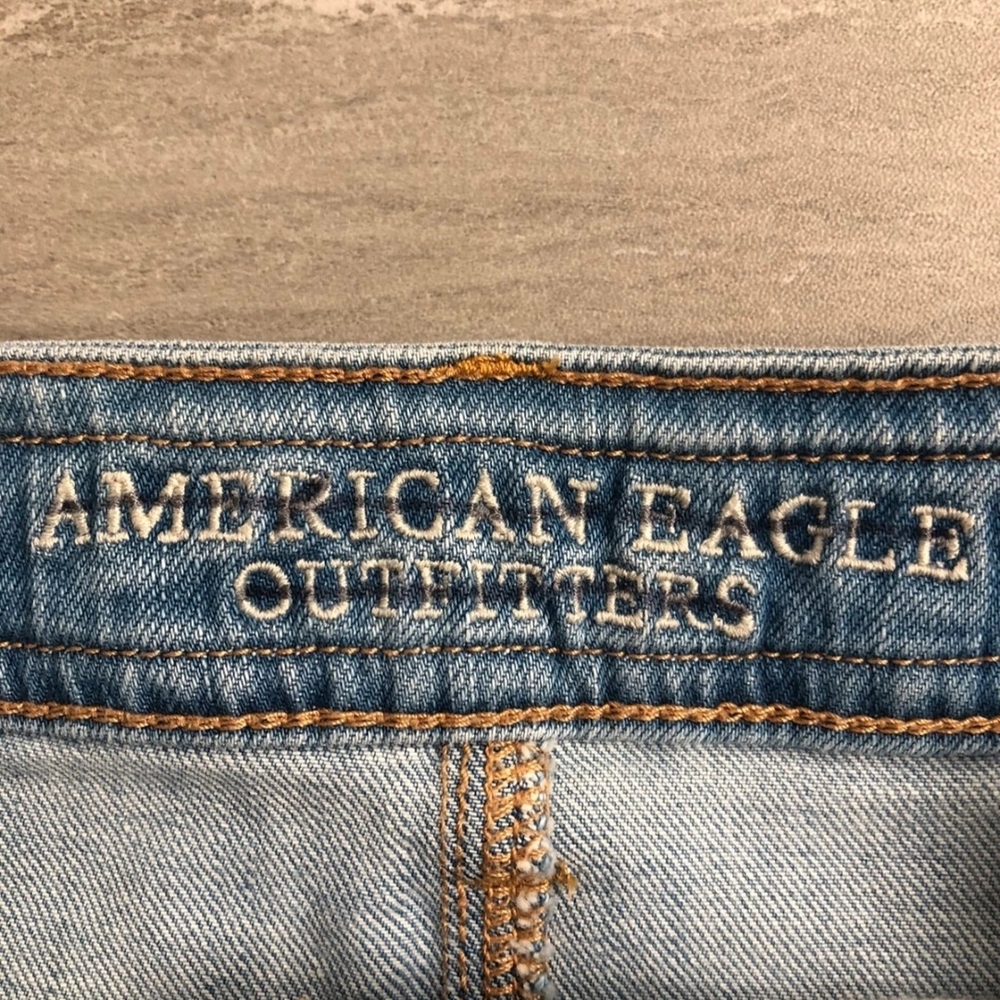 American Eagle Outfitters Light Blue Braided Waist Denim Shorts - Picture 3 of 4